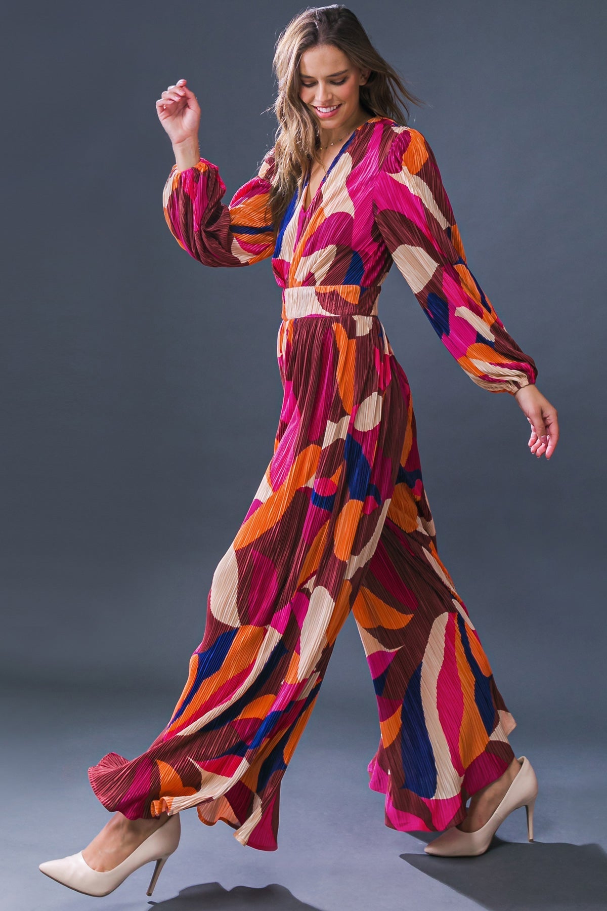 SET A TREND PLISSE JUMPSUIT Flying Tomato