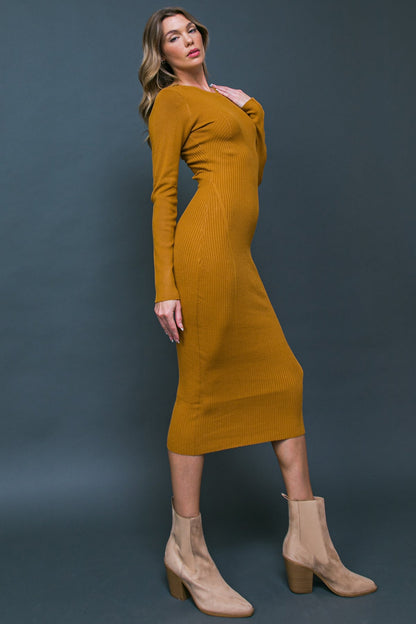 BE WITH YOU SWEATER MIDI DRESS