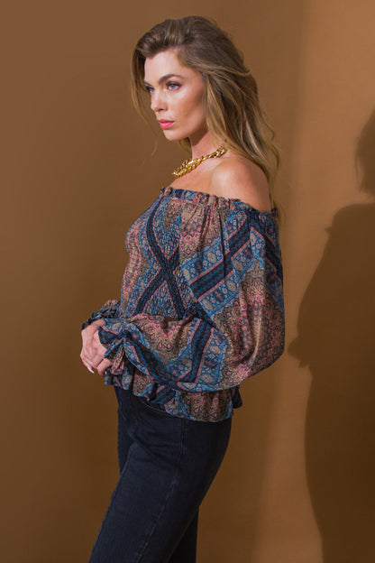 BOHO RAINBOW WOVEN TOP