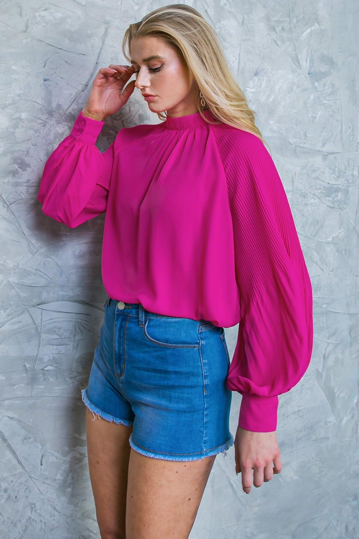Flying Tomato MAKE NO MISTAKES WOVEN TOP styled for an evening out, showcasing its adaptability for quality fashion ensembles