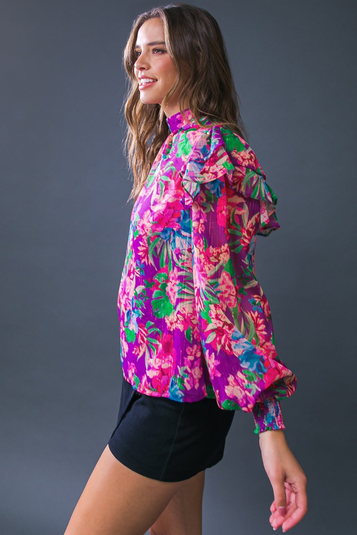 MAKES ME HAPPY WOVEN TOP Flying Tomato