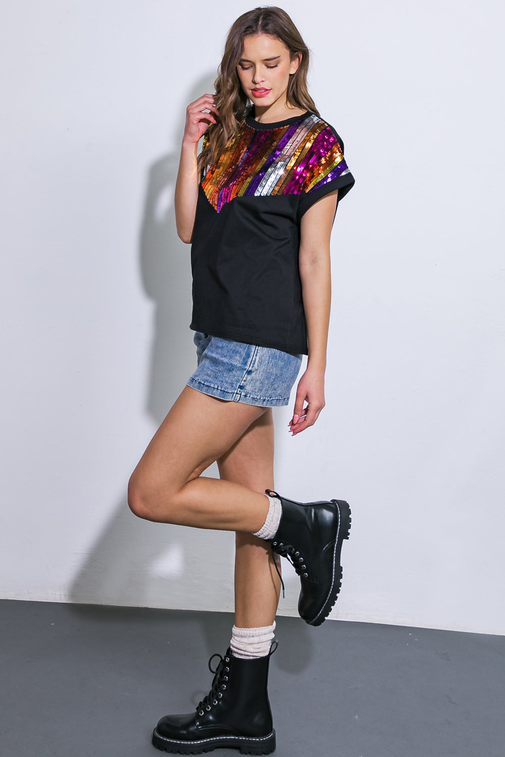 HOW I'M FEELING BLACK KNIT TOP Flying Tomato