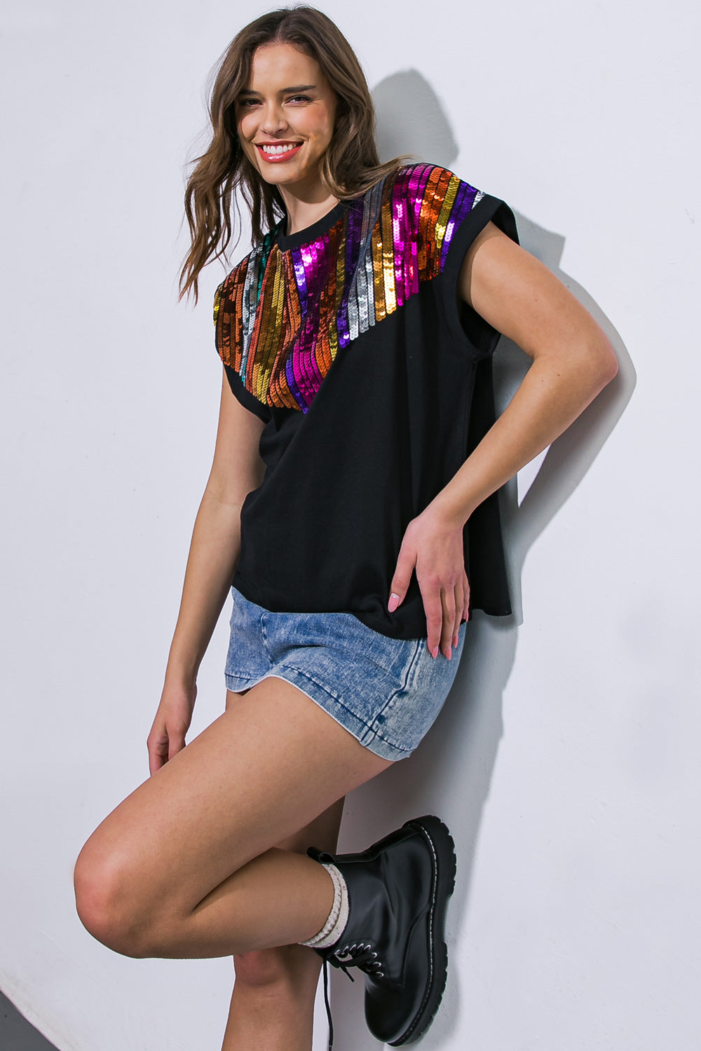 HOW I'M FEELING BLACK KNIT TOP Flying Tomato