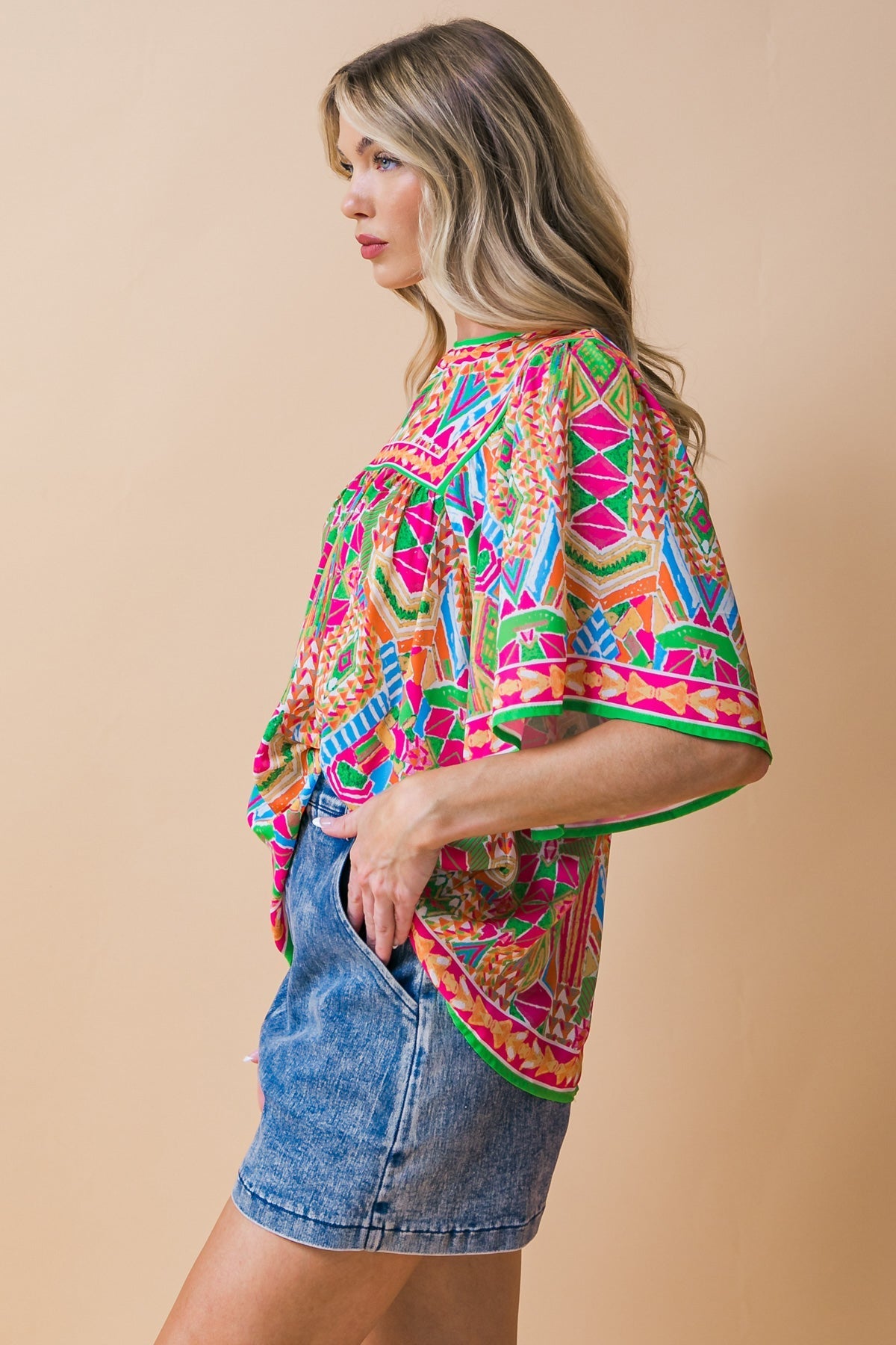 SPARKLY ENERGY WOVEN TOP Flying Tomato