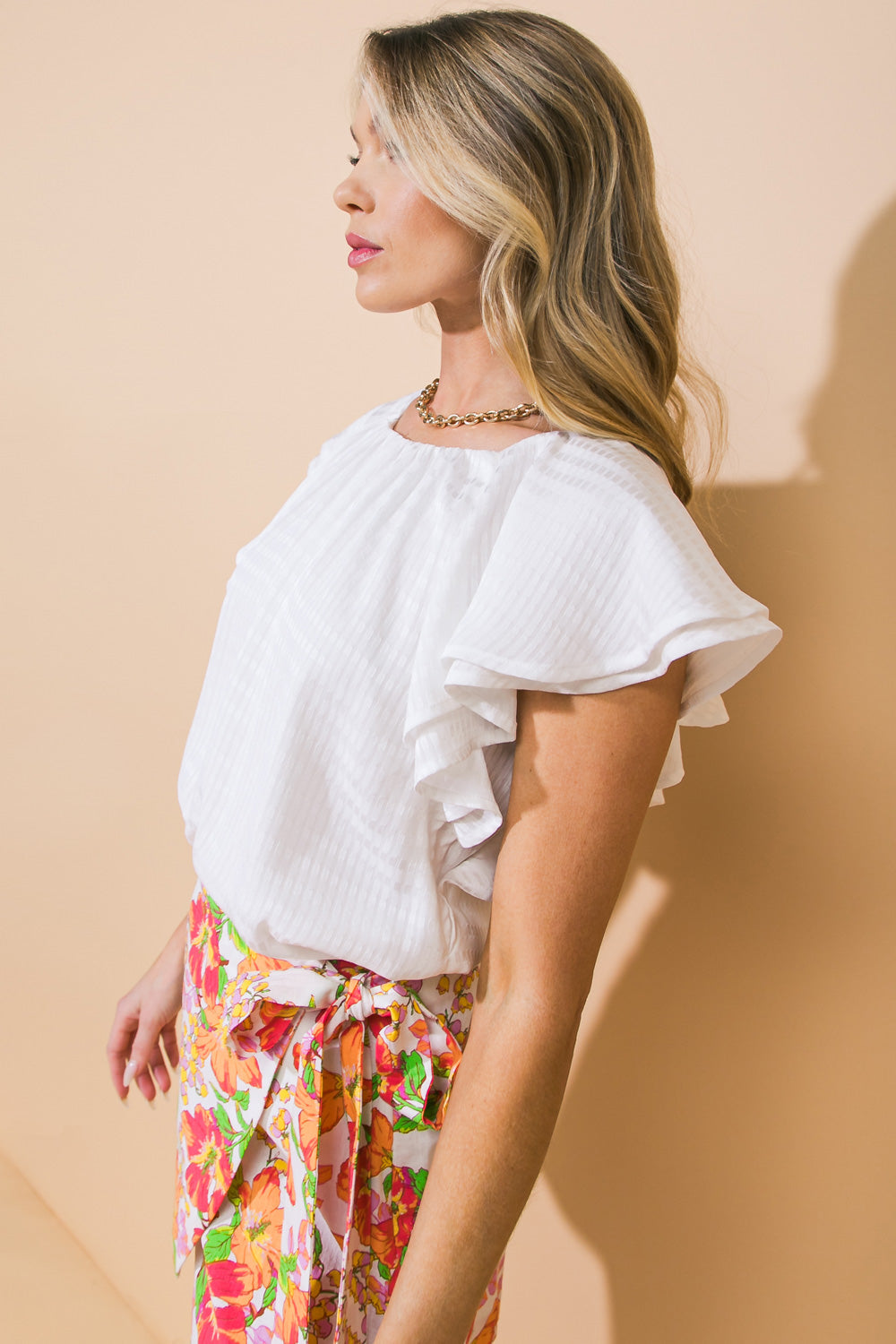 WAVE WHISPERS WOVEN TOP Flying Tomato