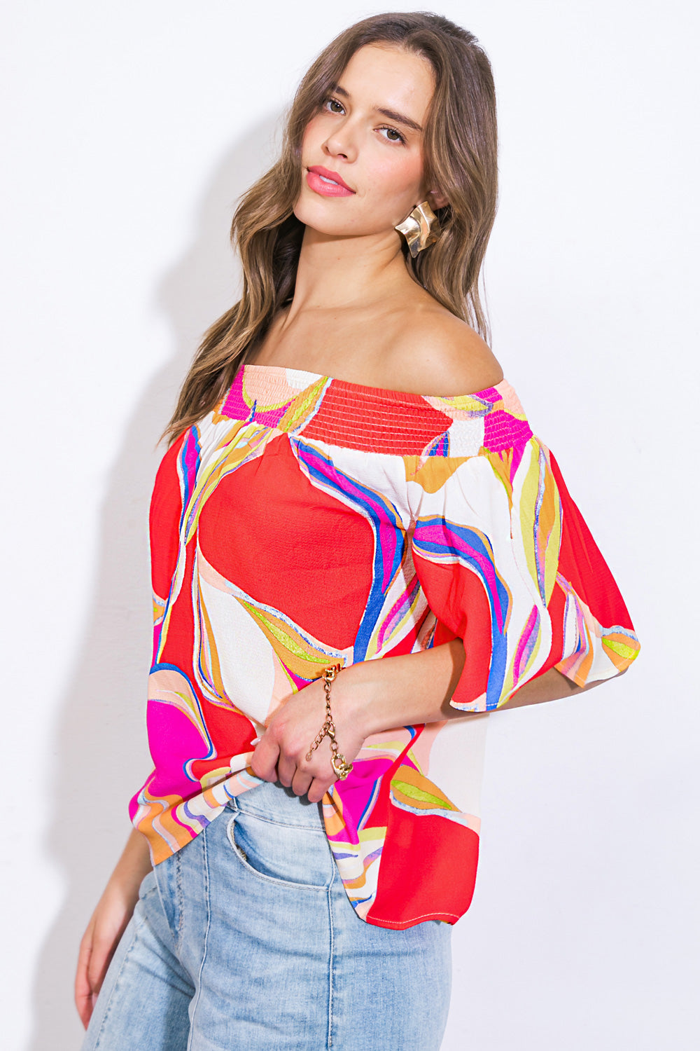 HOME OF THE FREE WOVEN TOP Flying Tomato