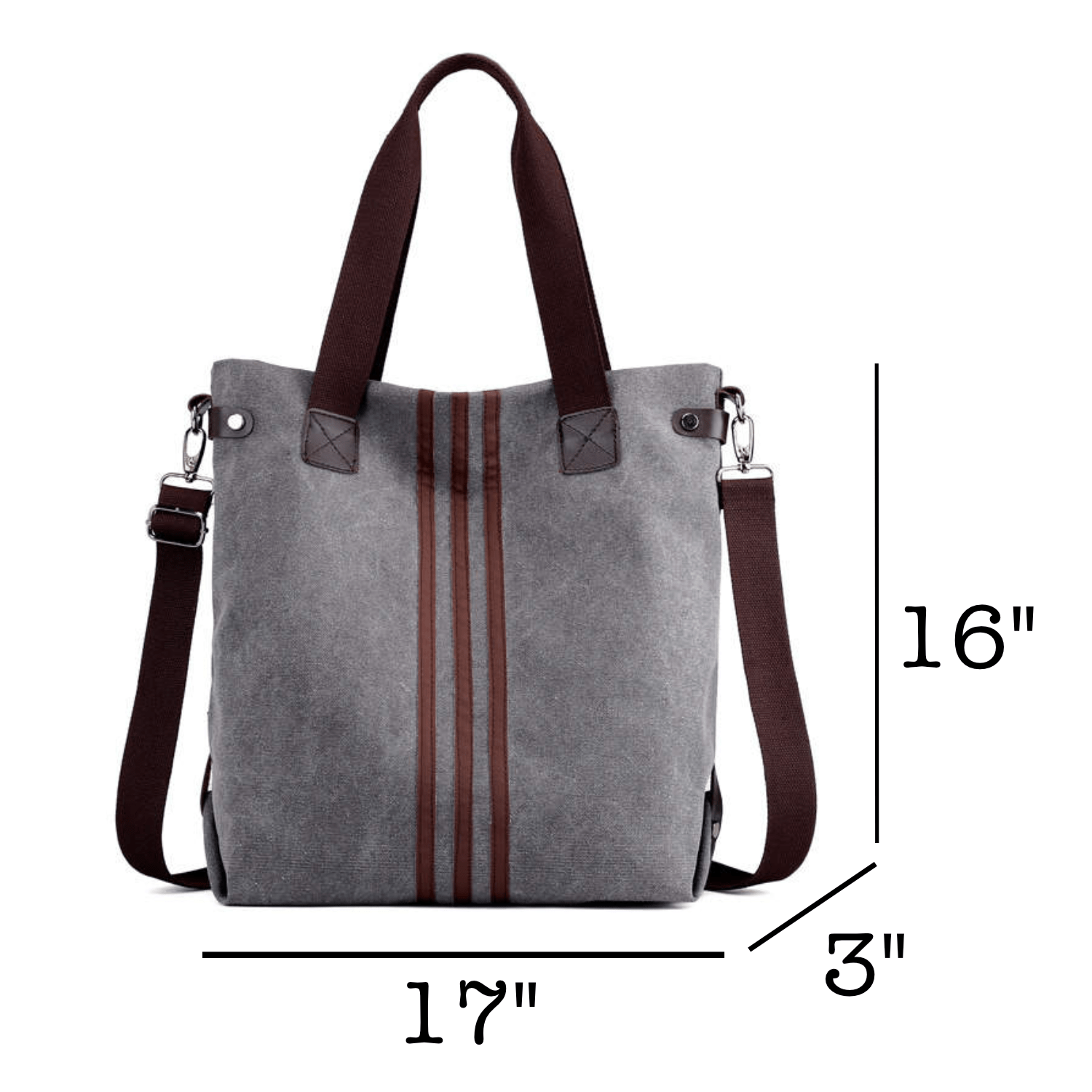 Kelly Canvas Tote Bag with Adjustable Strap and Double Top Handles - Love Salve 