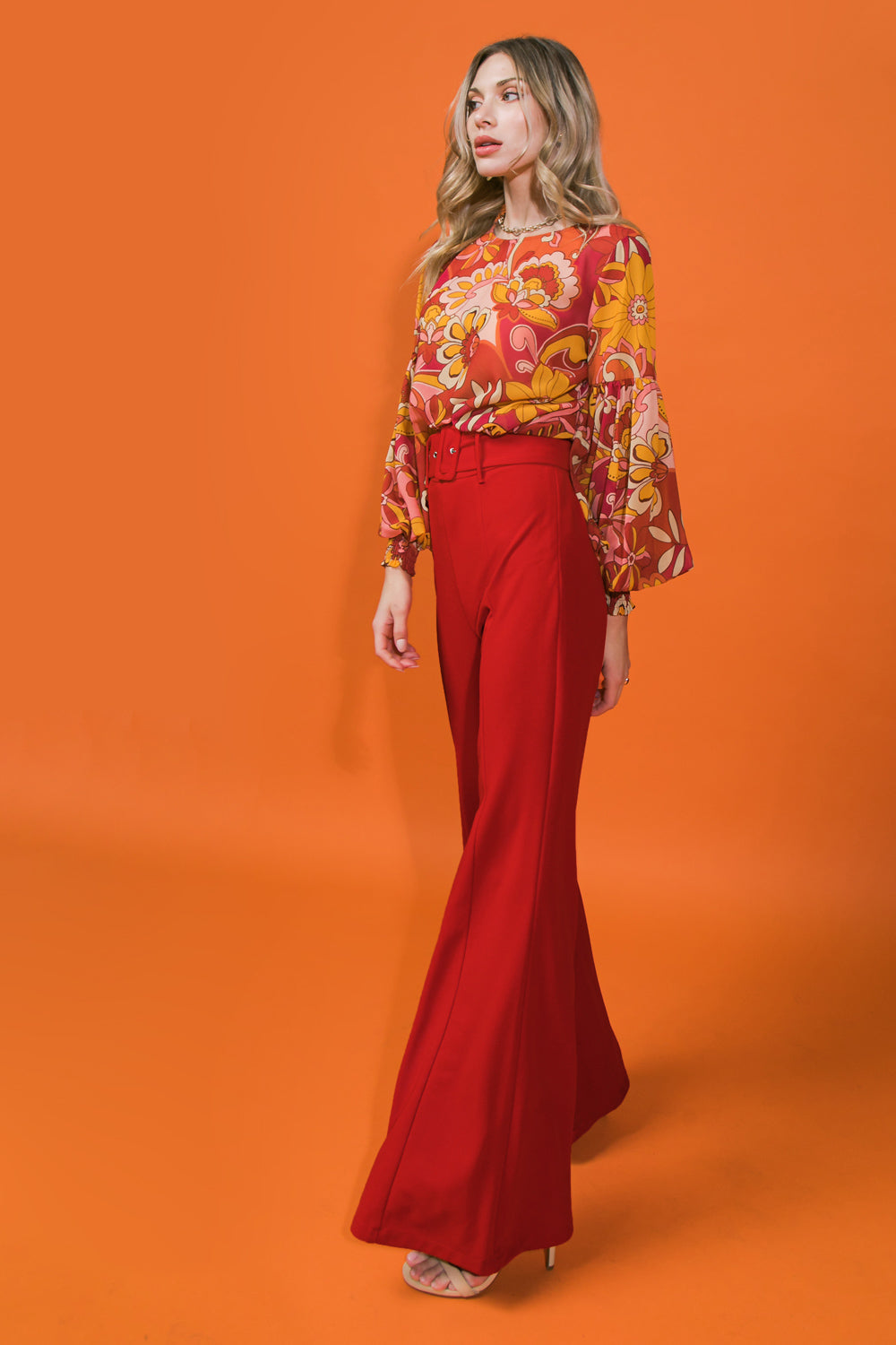 COUNTDOWN THE HOURS WOVEN FLARED PANTS Flying Tomato