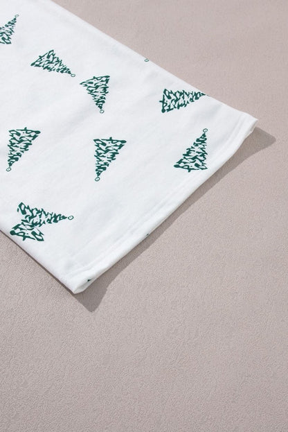 Skobeloff Christmas Tree Print Tee and Pants Lounge Set - Love Salve 