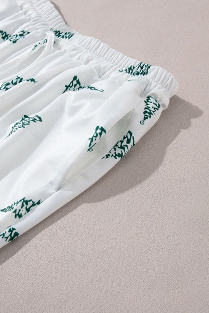 Skobeloff Christmas Tree Print Tee and Pants Lounge Set - Love Salve 