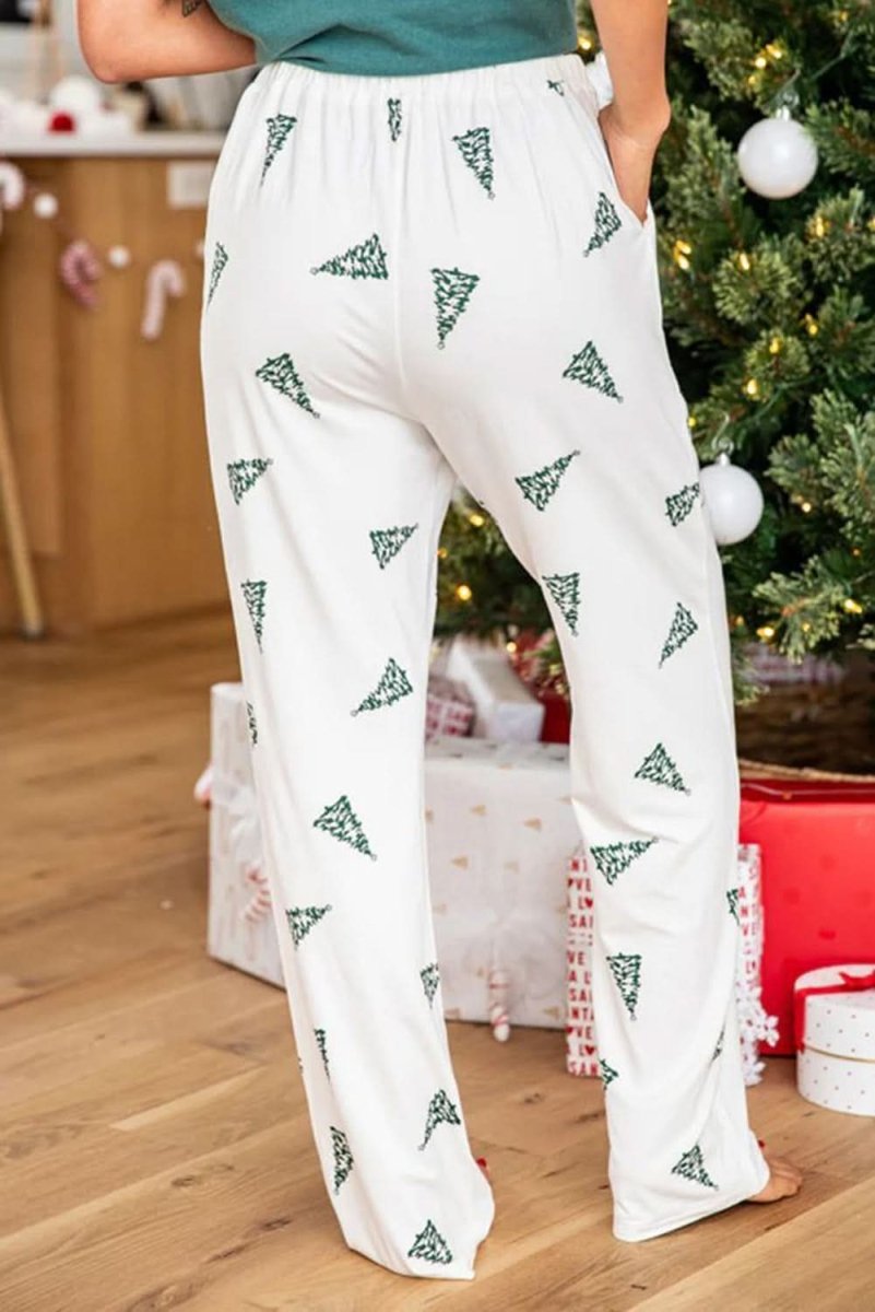 Skobeloff Christmas Tree Print Tee and Pants Lounge Set - Love Salve 