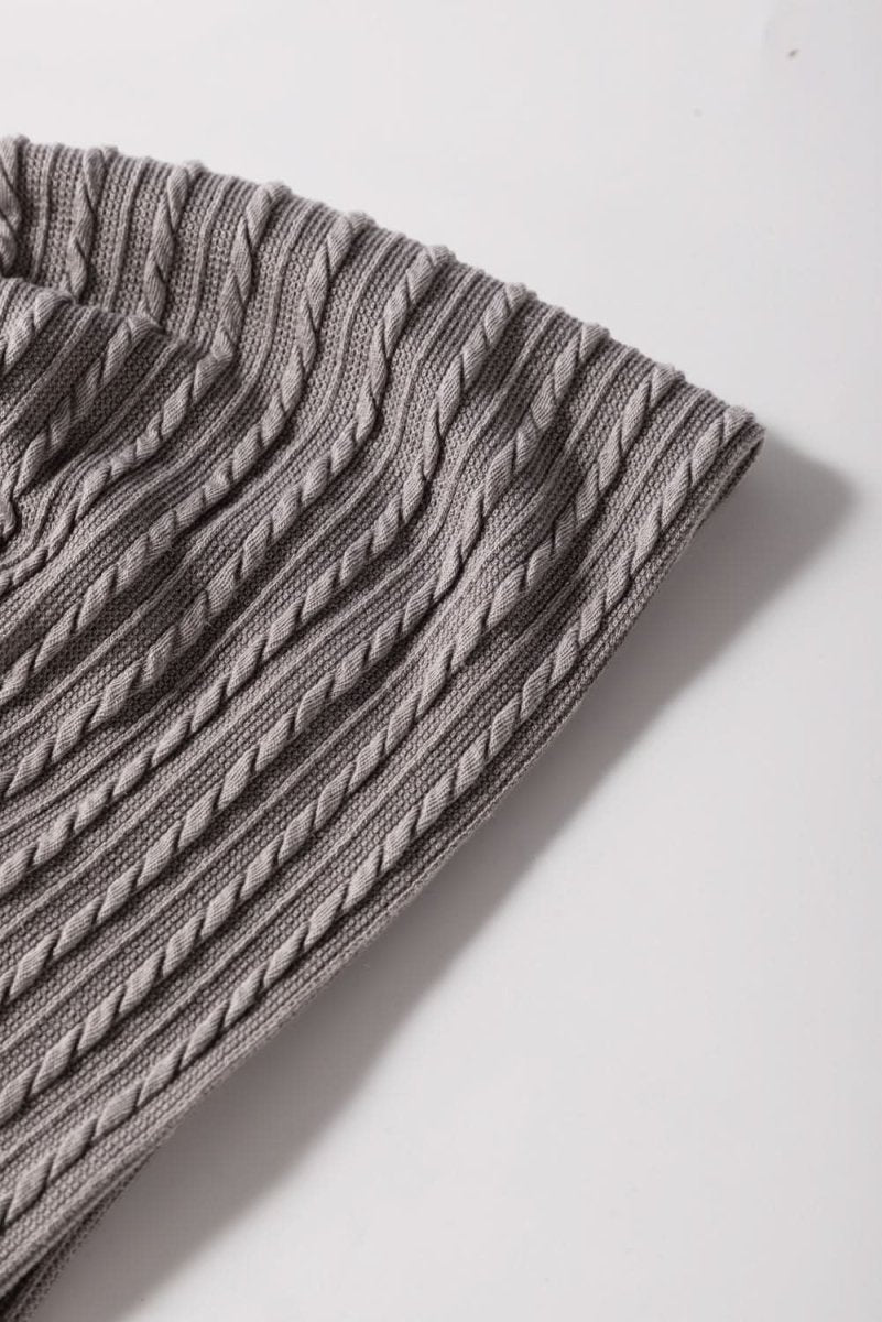 Sleet Solid Color Textured Flutter Sleeve Top - Love Salve 
