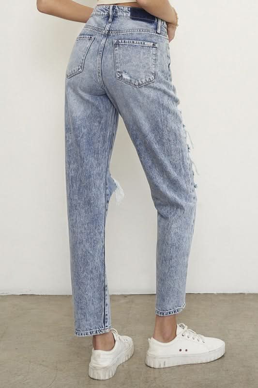 SLIM BOYFRIEND JEANS - Love Salve 