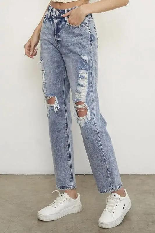 SLIM BOYFRIEND JEANS - Love Salve 