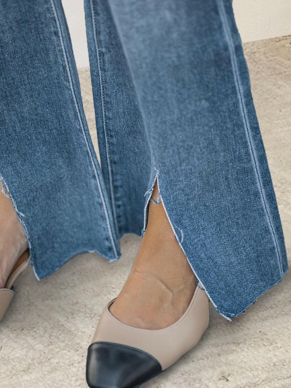 Slit Bootcut Jeans with Pockets - Love Salve