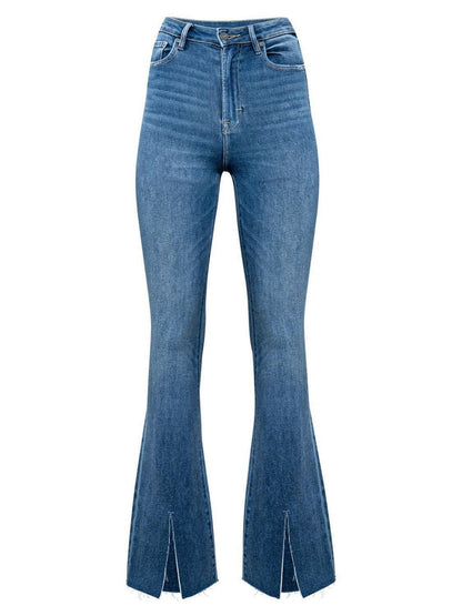 Slit Bootcut Jeans with Pockets - Love Salve