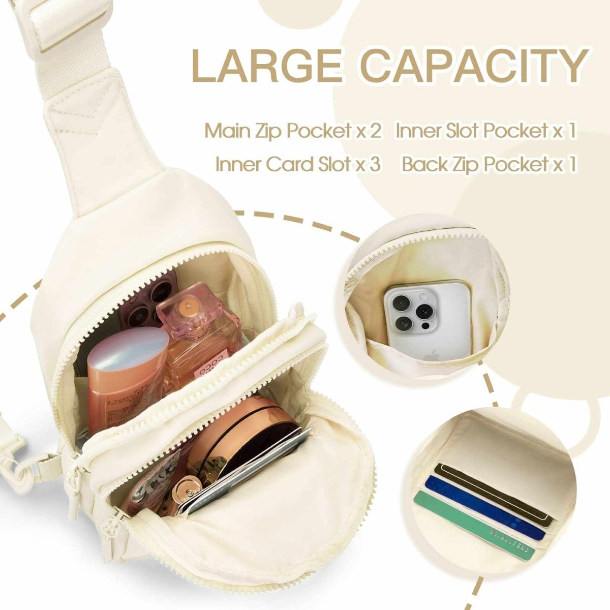 Small Initial Sling Bag Crossbody Bag Fanny Pack for Girls Women Cute Chest Bag Cross Body Bag Personalized Gift - Love Salve 