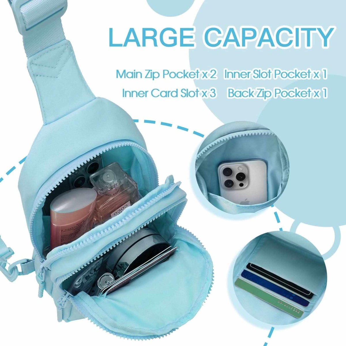 Small Initial Sling Bag Crossbody Bag Fanny Pack for Girls Women Cute Chest Bag Cross Body Bag Personalized Gift - Love Salve 