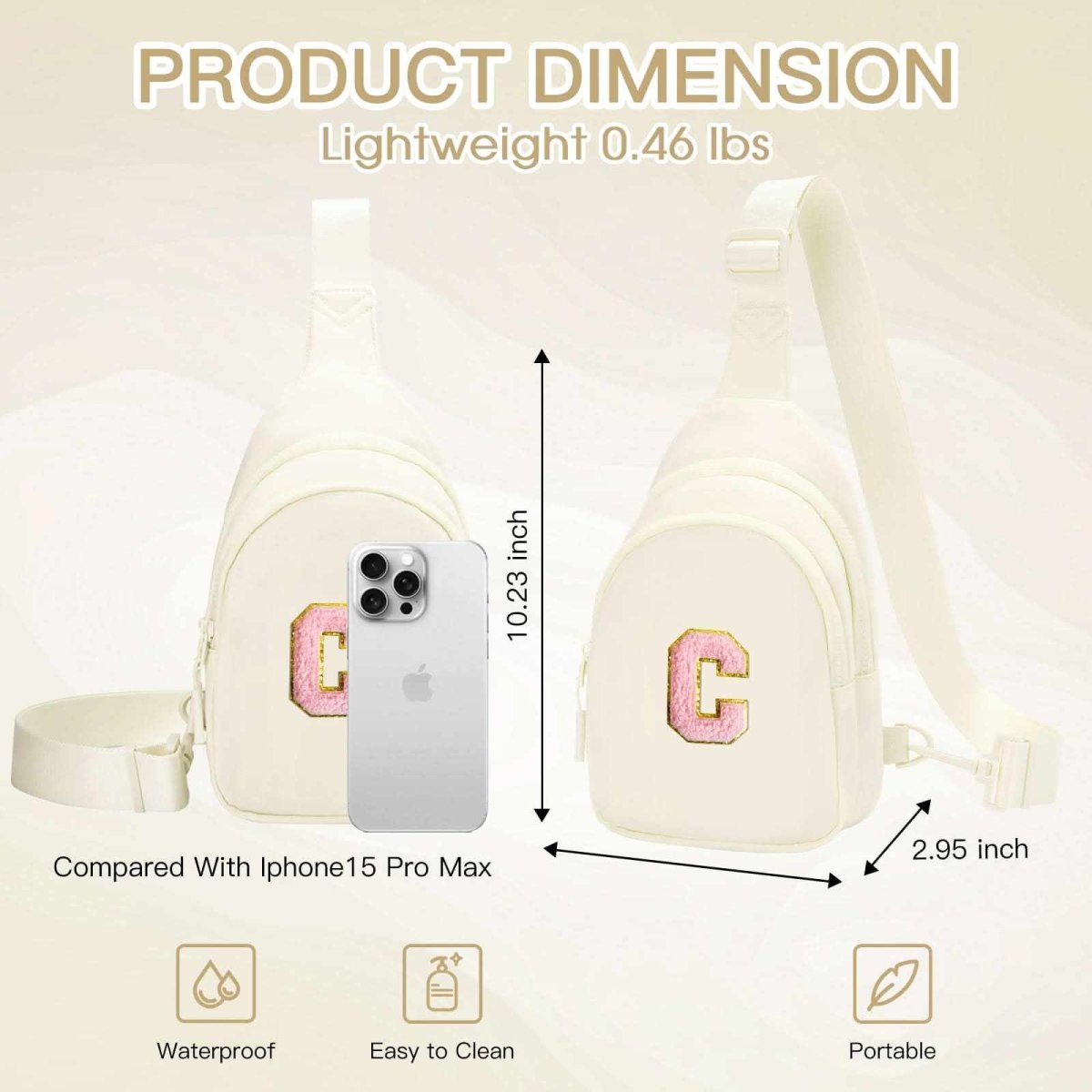 Small Initial Sling Bag Crossbody Bag Fanny Pack for Girls Women Cute Chest Bag Cross Body Bag Personalized Gift - Love Salve 