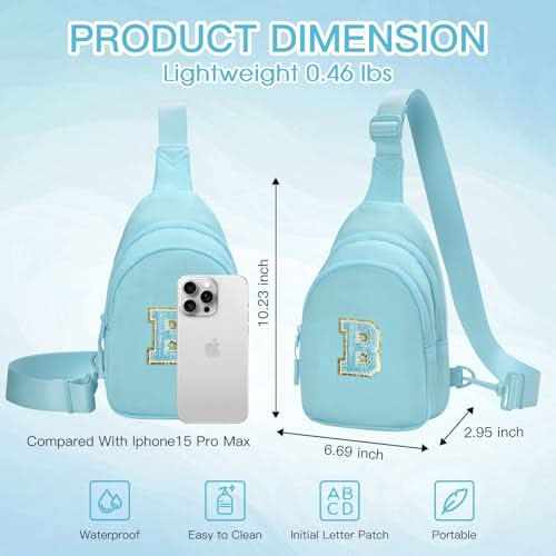 Small Initial Sling Bag Crossbody Bag Fanny Pack for Girls Women Cute Chest Bag Cross Body Bag Personalized Gift - Love Salve 