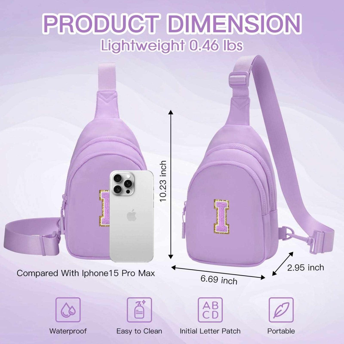 Small Initial Sling Bag Crossbody Bag Fanny Pack for Girls Women Cute Chest Bag Cross Body Bag Personalized Gift - Love Salve 