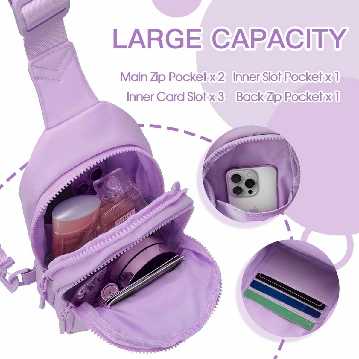 Small Initial Sling Bag Crossbody Bag Fanny Pack for Girls Women Cute Chest Bag Cross Body Bag Personalized Gift - Love Salve 