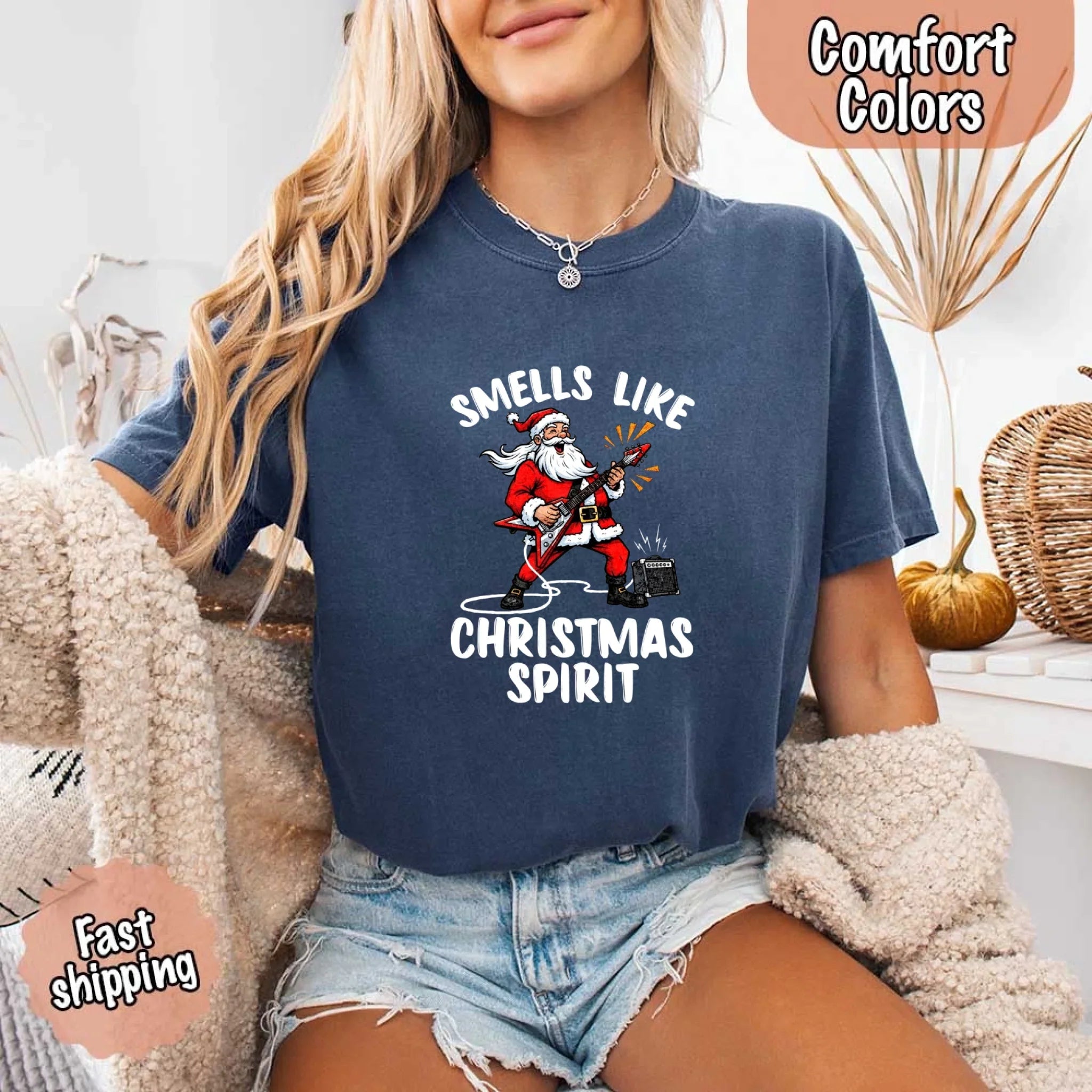 Smells Like Christmas Spirit Funny Santa Comfort Colors T-shirt Adorb Custom Tees