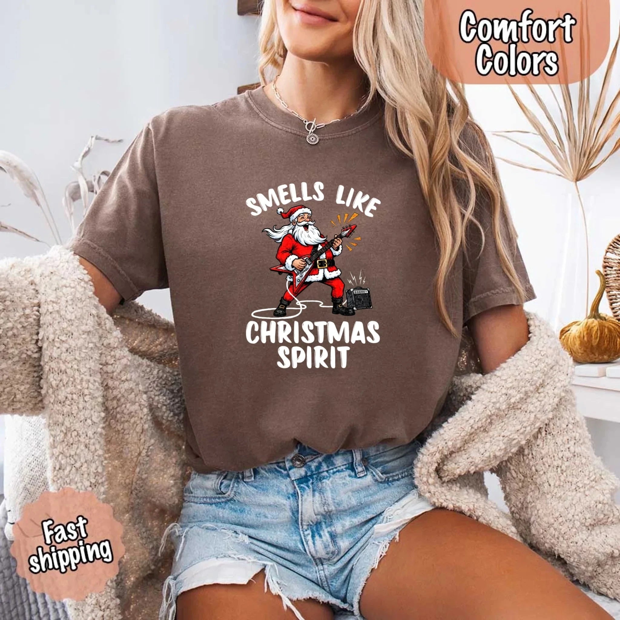 Smells Like Christmas Spirit Funny Santa Comfort Colors T-shirt Adorb Custom Tees