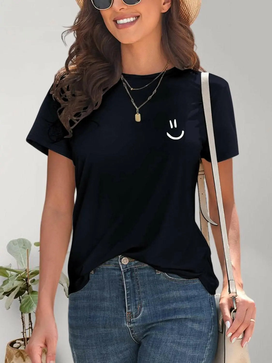 Happy Face Crew Neck Tee - Love Salve 