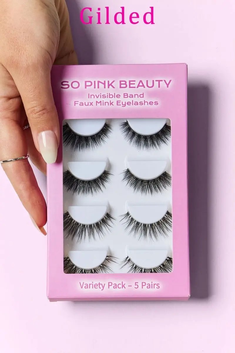 SO PINK BEAUTY Faux Mink Eyelashes Variety Pack 5 Pairs - Love Salve 
