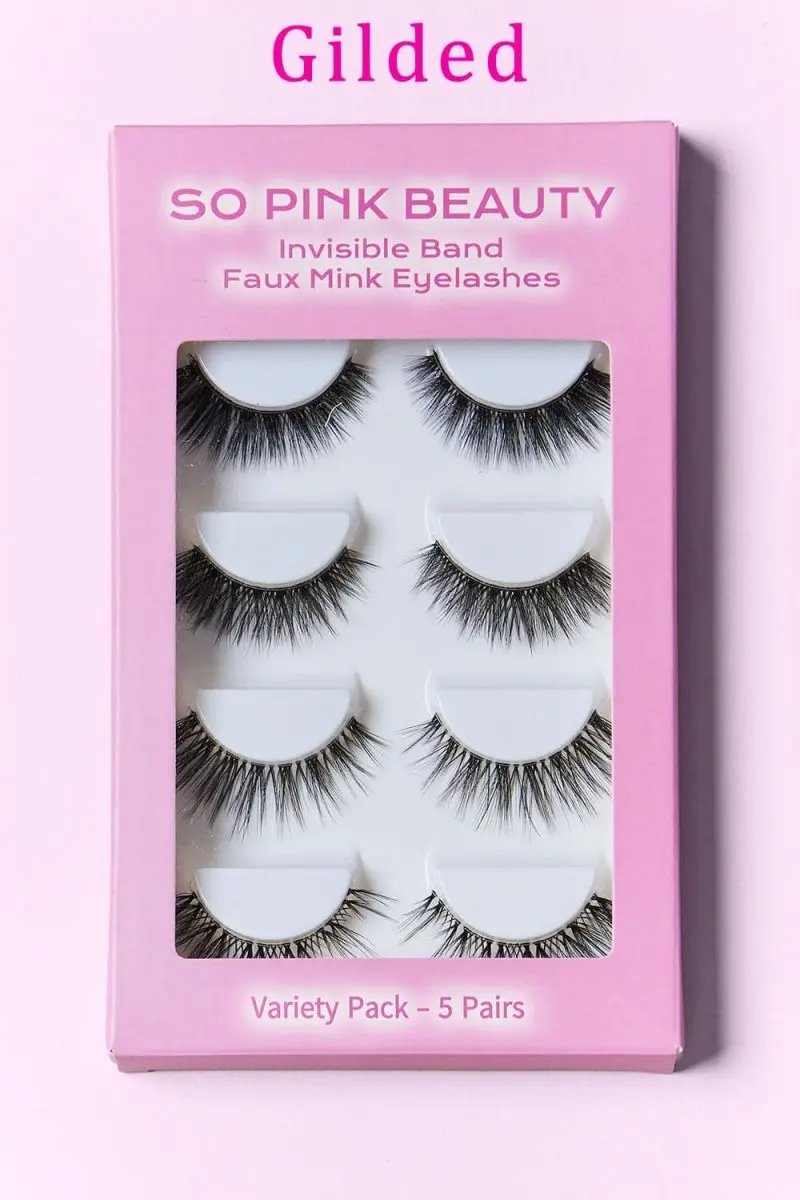 SO PINK BEAUTY Faux Mink Eyelashes Variety Pack 5 Pairs - Love Salve 
