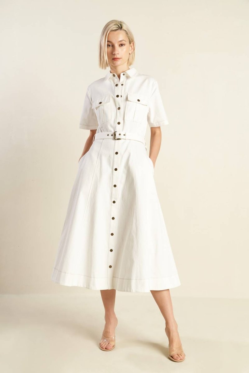 SOUL ON FIRE WOVEN MIDI DRESS - Love Salve