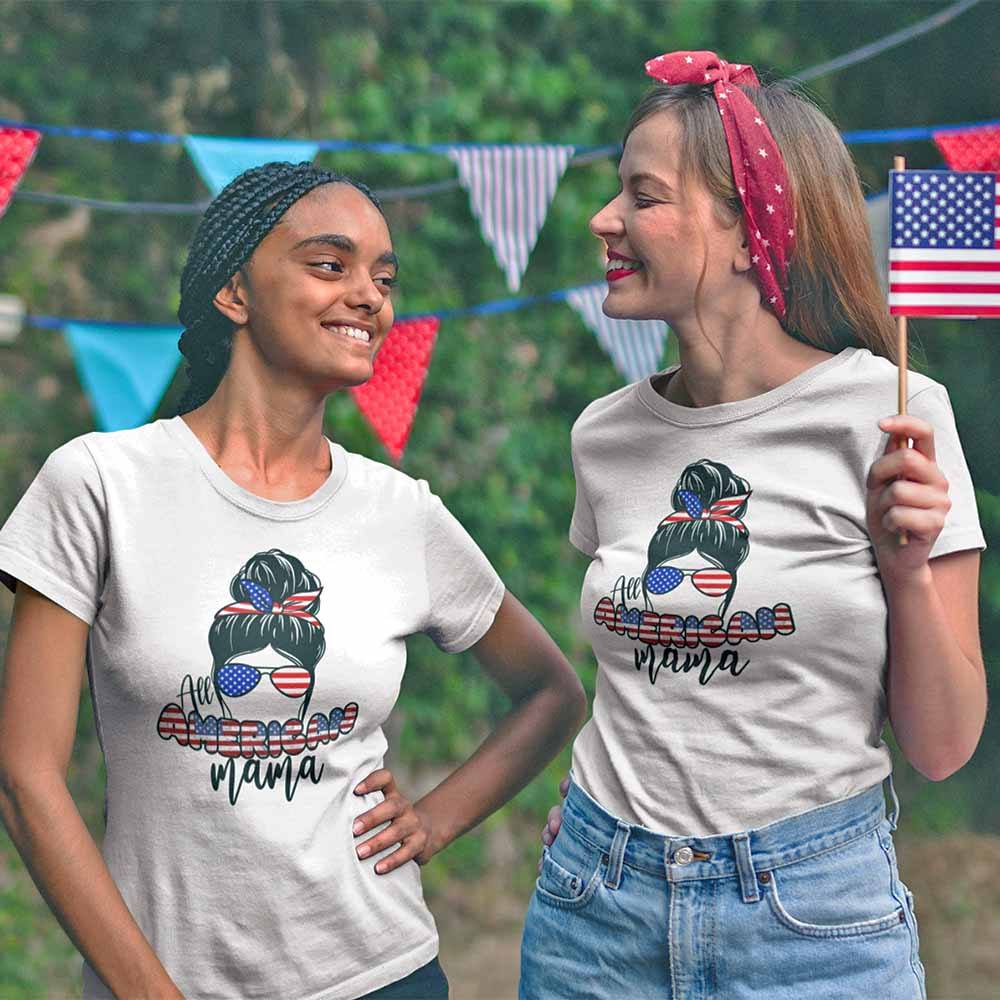 All American Mama 4th Of July Mom T-shirt - Product detail view by Adorb.co