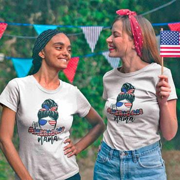 All American Mama 4th Of July Mom T-shirt - Product detail view by Adorb.co