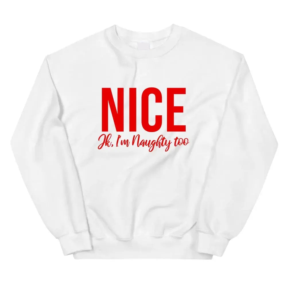 Christmas Naughty & Nice Couples Sweatshirt Adorb Custom Tees