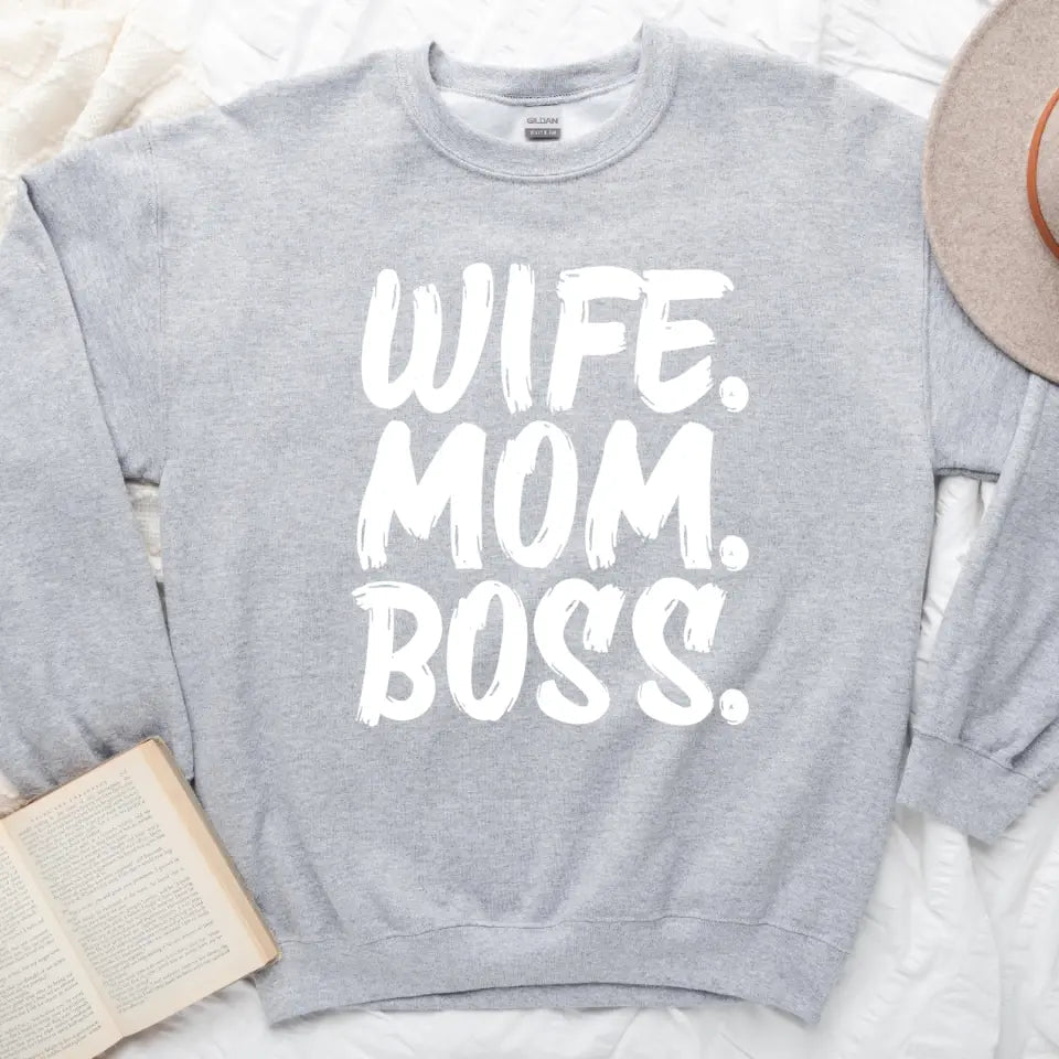 Wife Mom Boss Sweatshirt Adorb Custom Tees