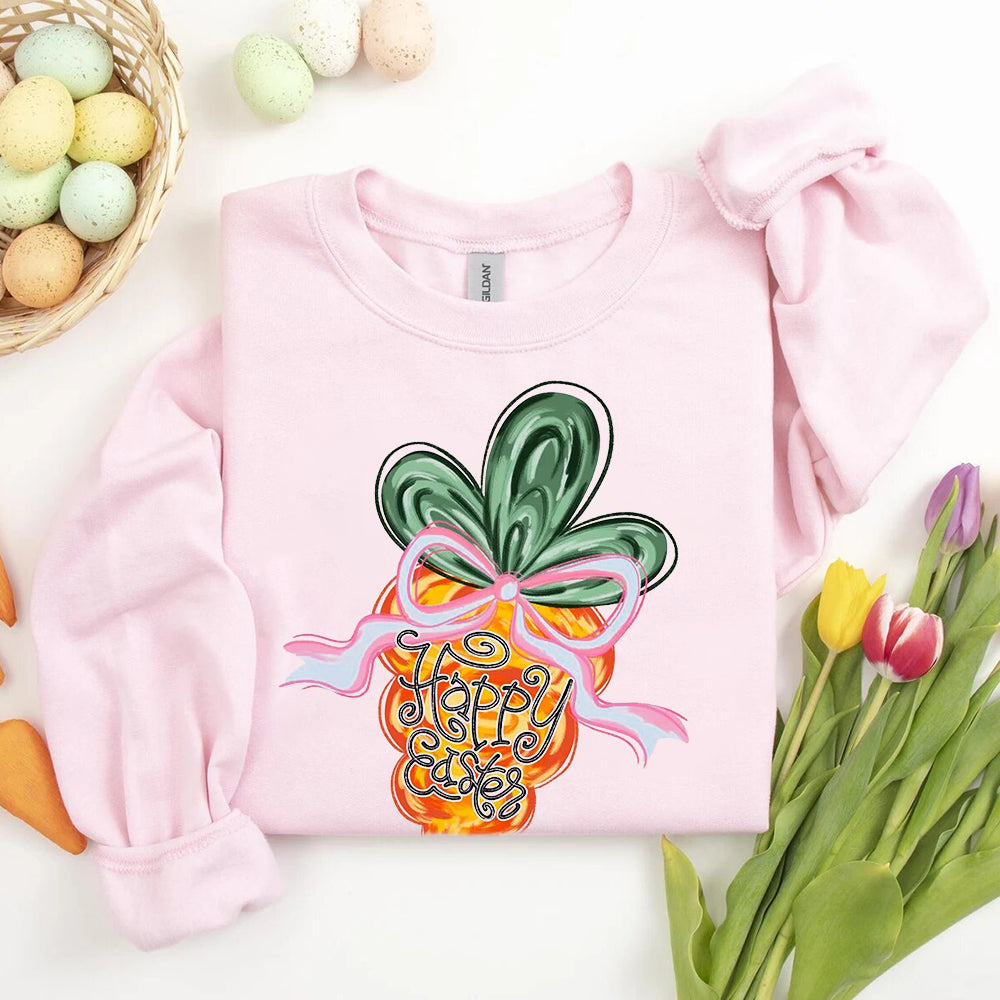 Happy Easter Carrot Coquette Sweatshirts Adorb.co