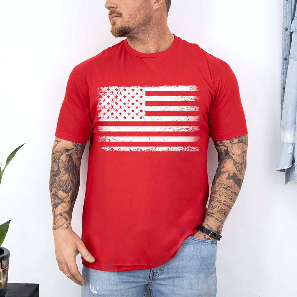 Rogue Style USA Distressed Flag Unisex T-Shirts Adorb.co