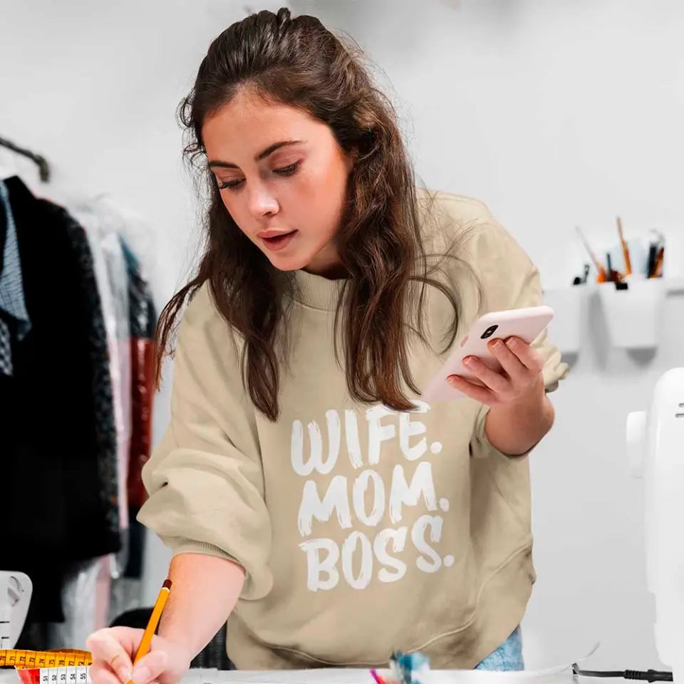 Wife Mom Boss Sweatshirt Adorb Custom Tees