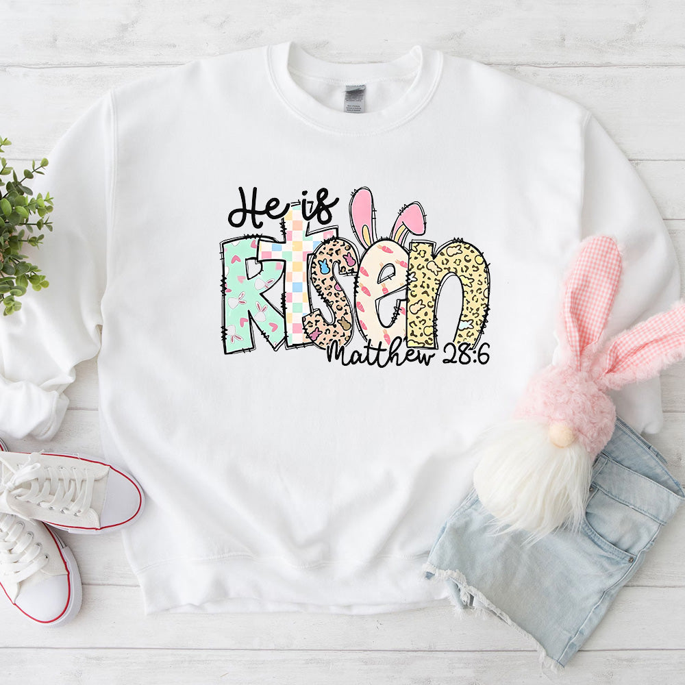 He is Risen Easter Inspirational Sweatshirt Adorb.co