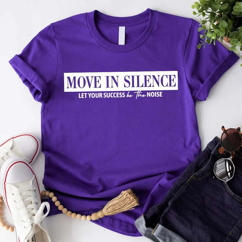 Move in Silence Unisex T-Shirt – Motivational Hustle Tee Adorb.co
