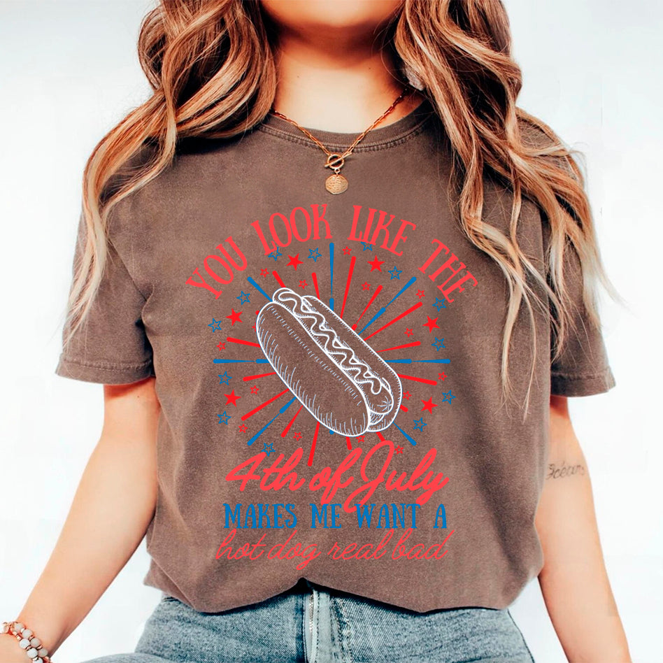 You Look Like the 4th of July Hot Dog Shirt – Funny Independence Day T-Shirt Adorb.co