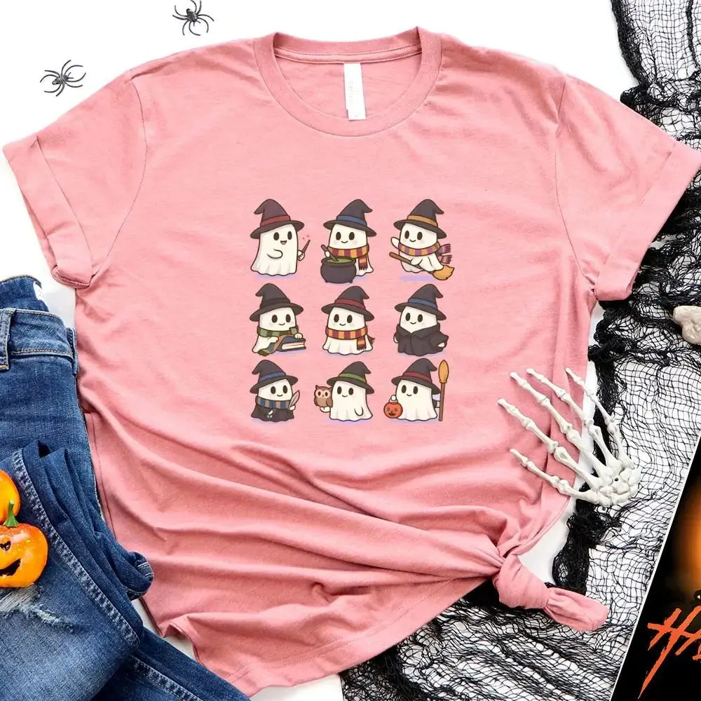 Cute Witch Ghosts Halloween Shirt – Kawaii Spooky Tee Adorb.co