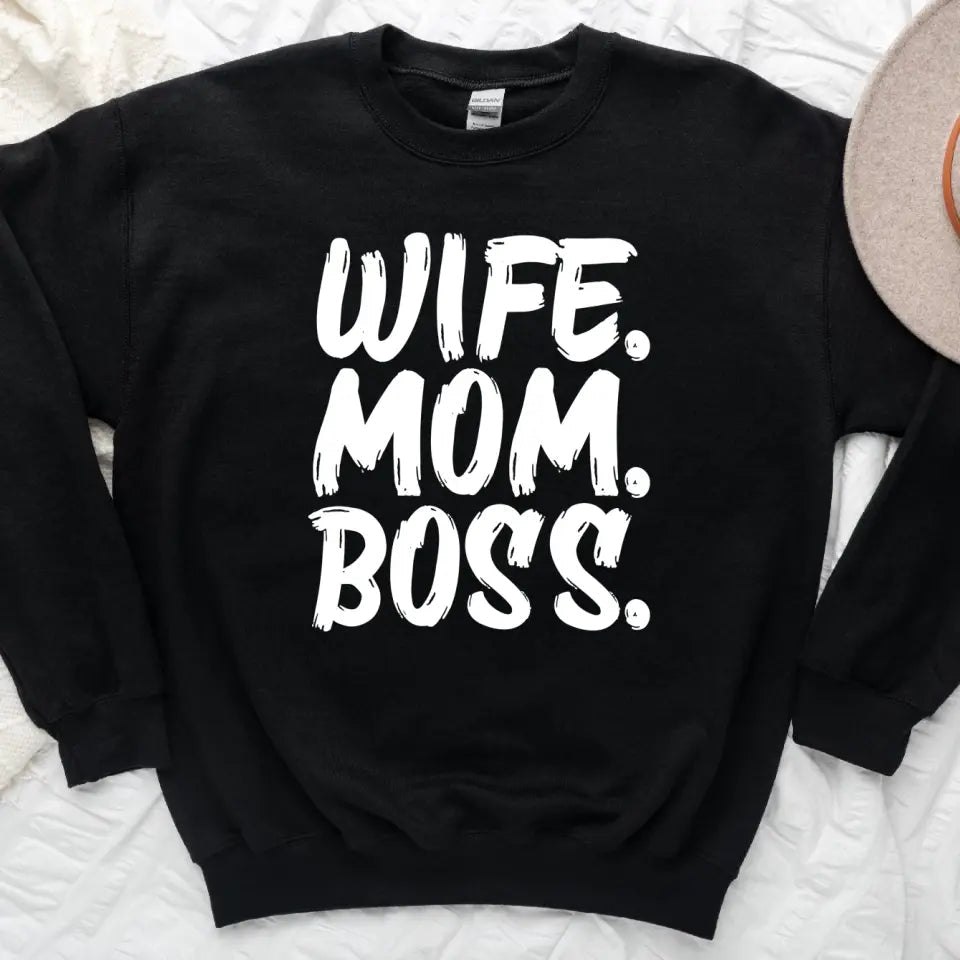 Wife Mom Boss Sweatshirt Adorb Custom Tees