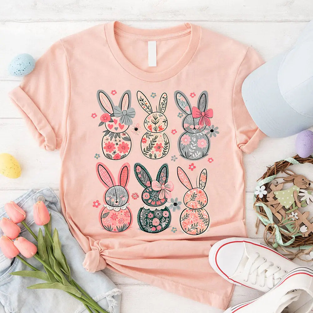 Coquette Easter Bunny Floral Tees Adorb.co