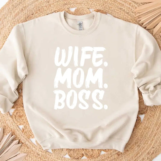 Wife Mom Boss Sweatshirt Adorb Custom Tees