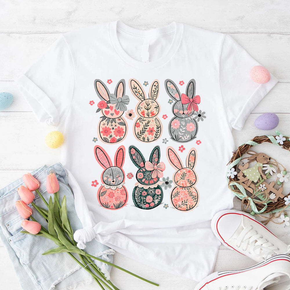 Coquette Easter Bunny Floral Tees Adorb.co