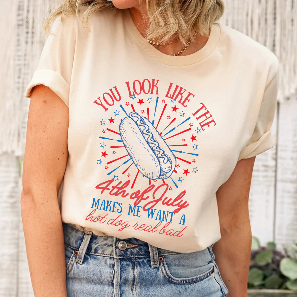 You Look Like the 4th of July Hot Dog Shirt – Funny Independence Day T-Shirt Adorb.co