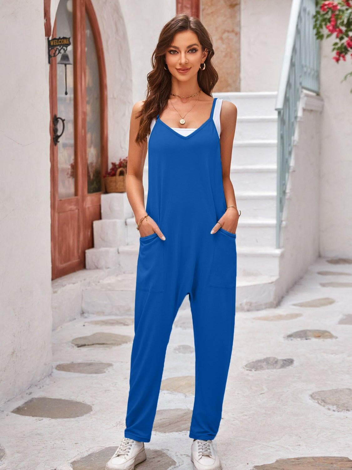 Spaghetti Strap Jumpsuit with Pockets - Love Salve