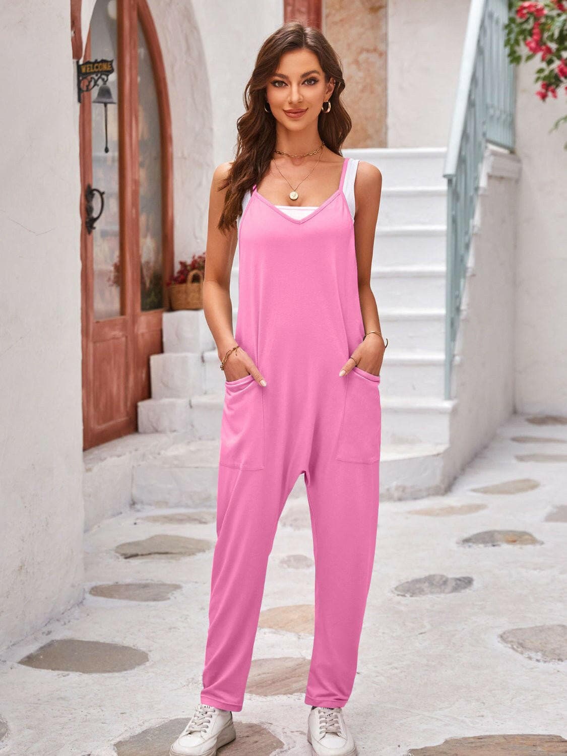 Spaghetti Strap Jumpsuit with Pockets - Love Salve